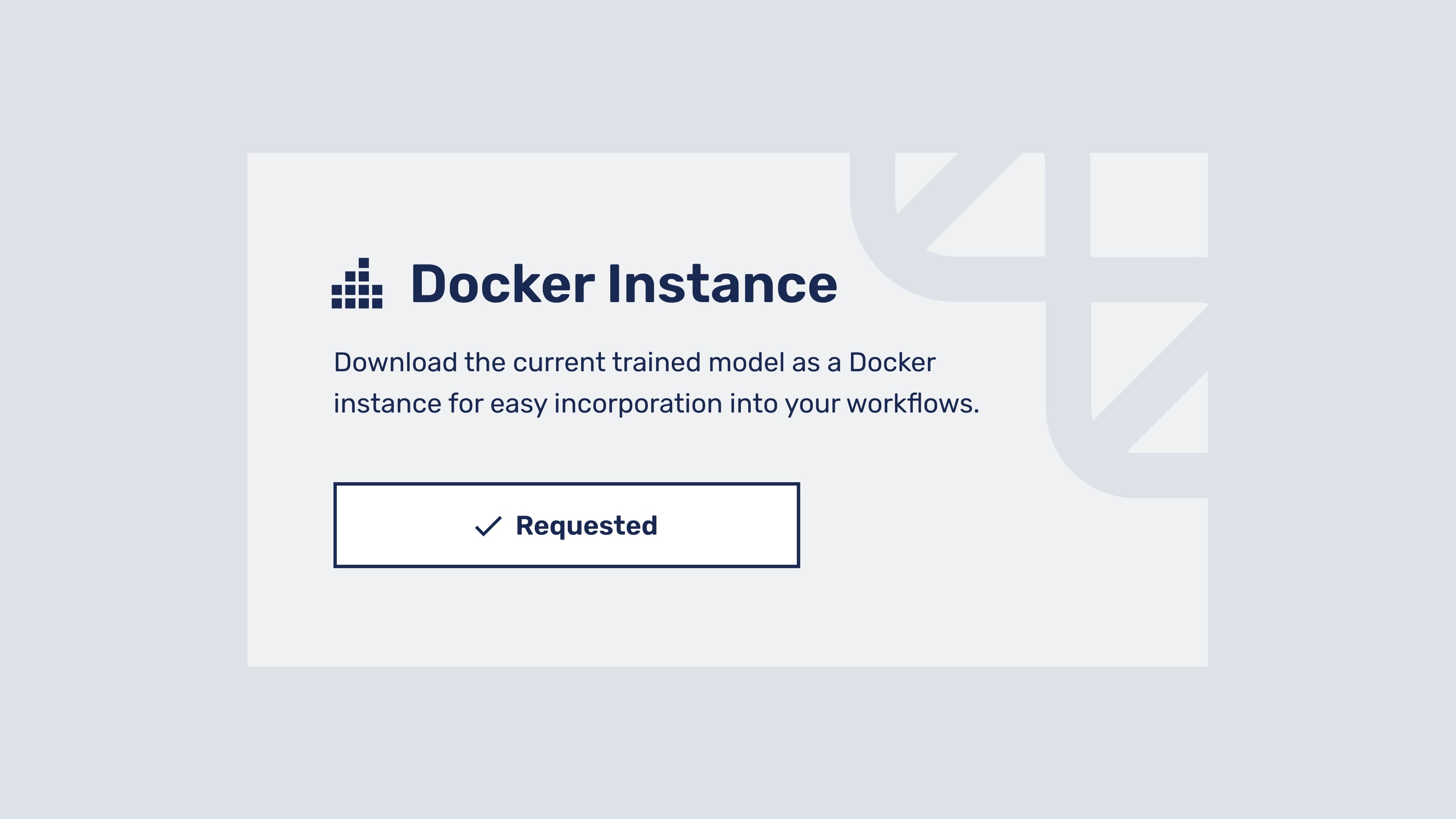 A screenshot showcasing the Docker instance request feature